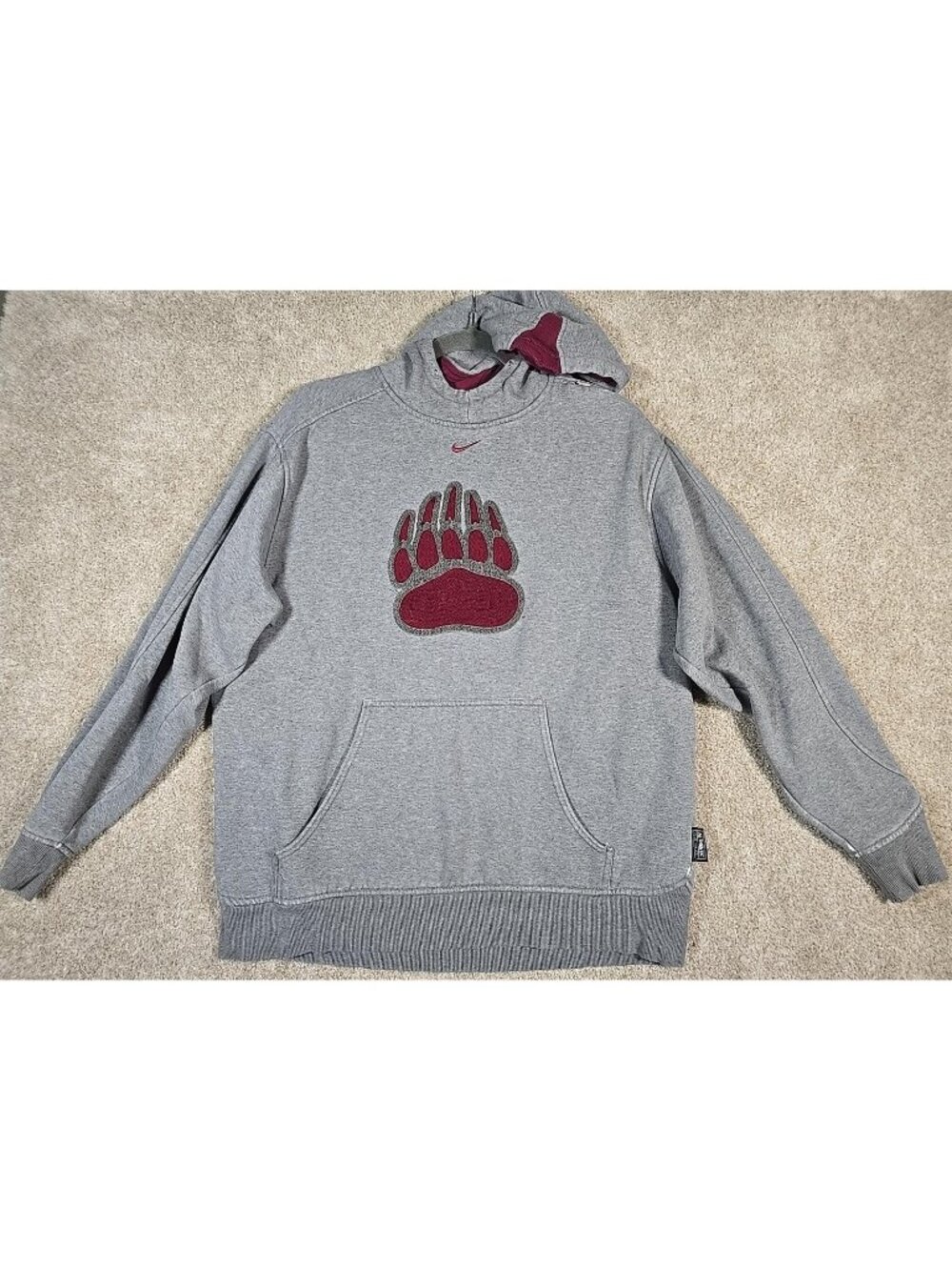 Montana Grizzlies Nike Center Swoosh Hoodie Bear Paw Logo Pullover Men's M RARE